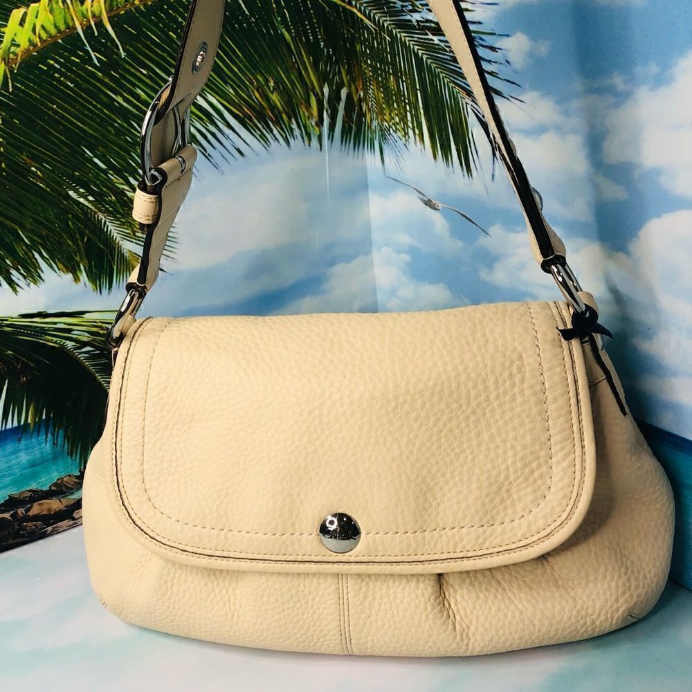 Coach C1059 F13729 Soho Pebbled Leather Bag, Cream